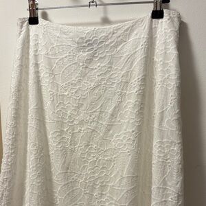 Steve Madden Chic White Floral Lace Maxi Skirt M